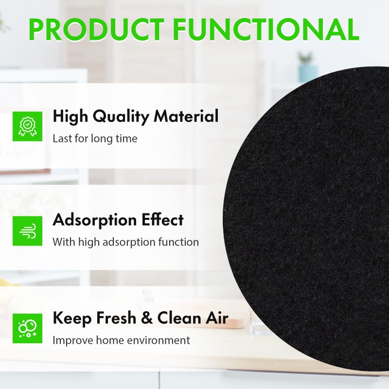 ENLOY 6.5 Inch Kitchen Compost Bin Filters Charcoal Replacement, ENLOY 12 Pack Charcoal Filters for Countertop Home Bucket, Longer Lasting Round Extra Thick Activated Charcoal - Image 5